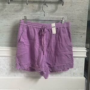 NWT new large Anthropologie Saturday Sunday lavender purple beachy shorts